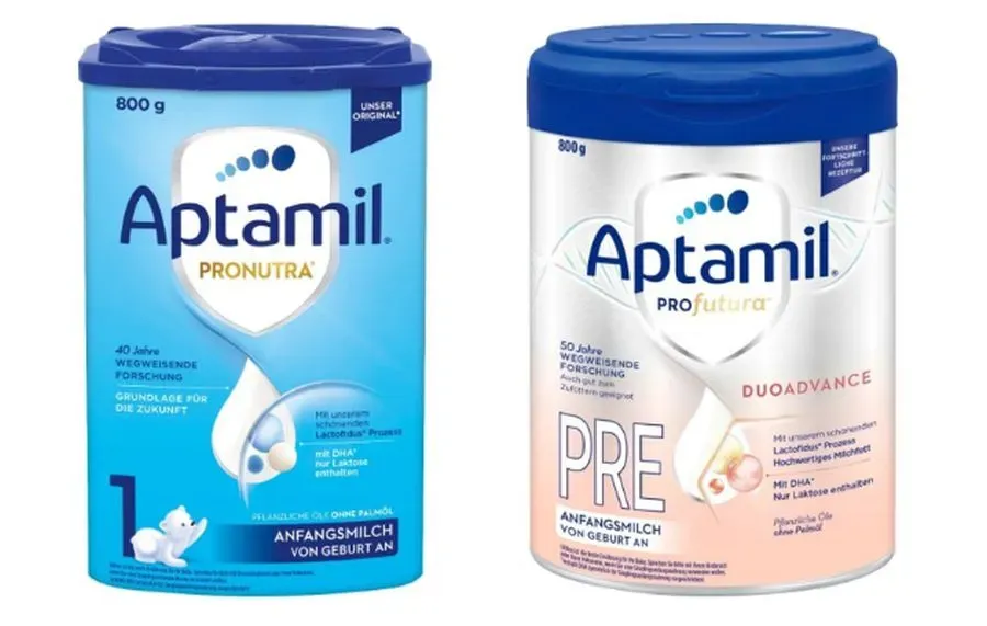 Odpoklic več vrst začetnega mleka za dojenčke znamke Aptamil 