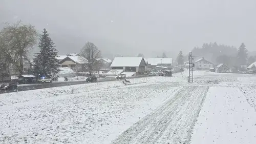 Previdno: V Stražah dve vozili zdrsnili s ceste