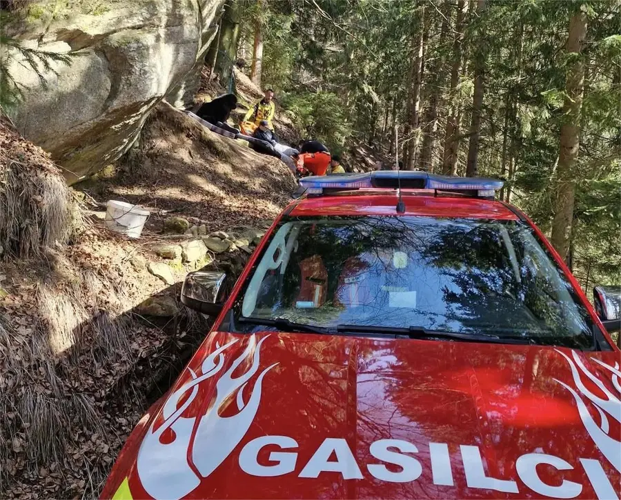 Na območju Tolstega vrha v Mislinji reševali poškodovanega plezalca 