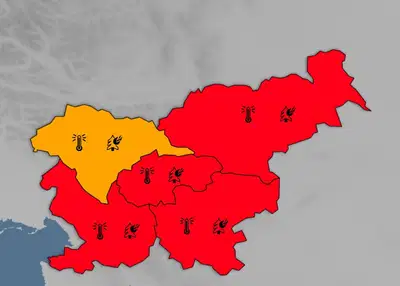 Rdeče opozorilo zaradi vročine za večino Slovenije, temperature do 39 °C
