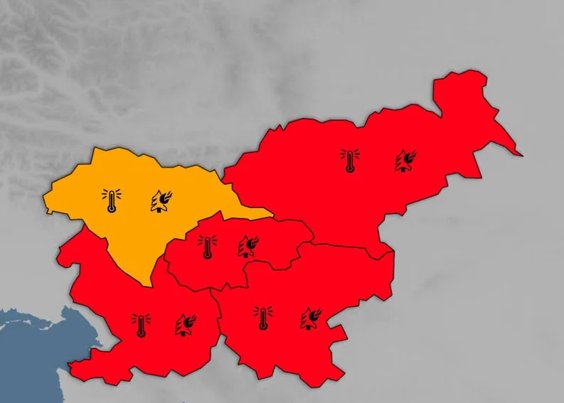 Rdeče opozorilo zaradi vročine za večino Slovenije, temperature do 39 °C