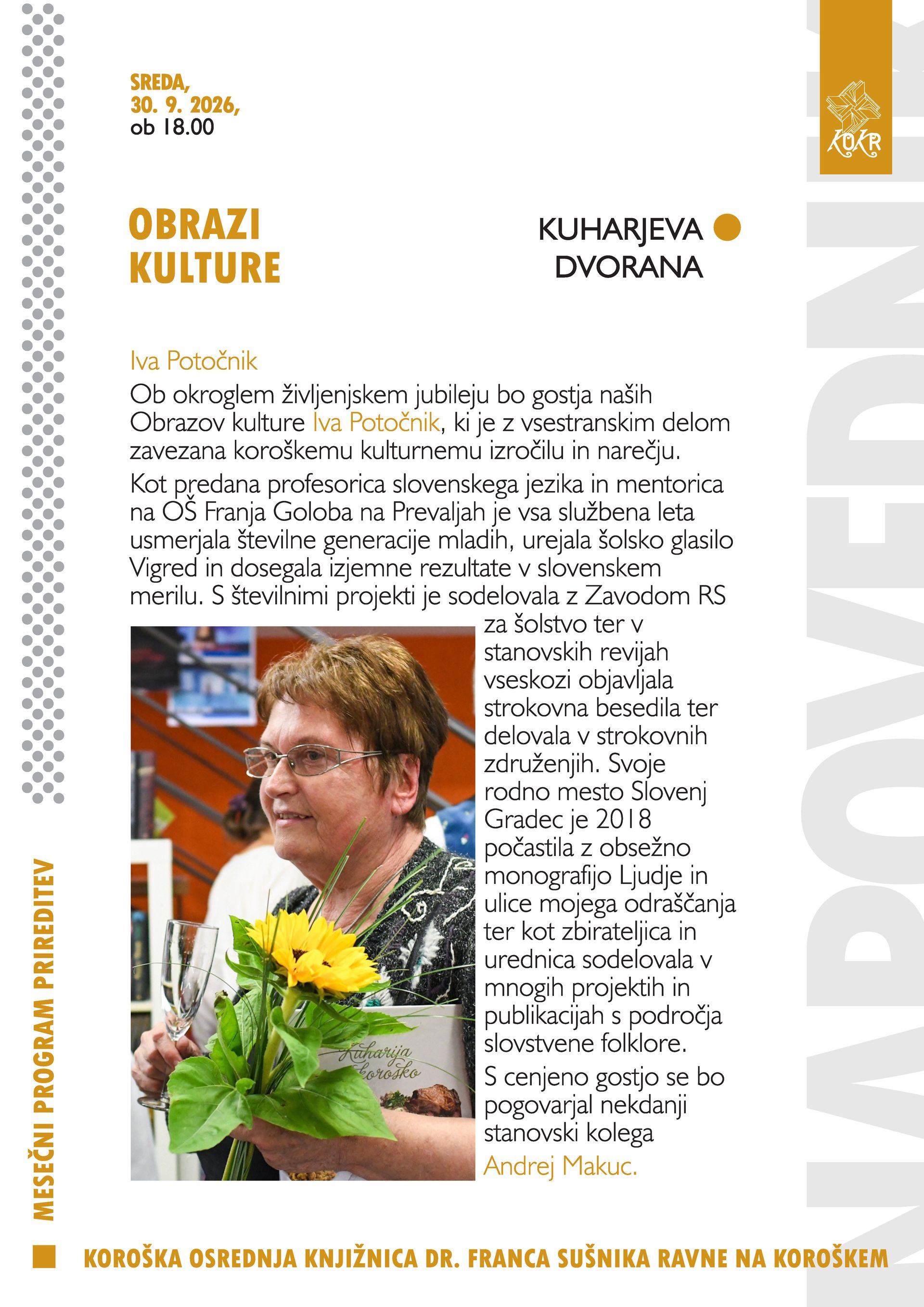Obrazi kulture: Iva Potočnik
