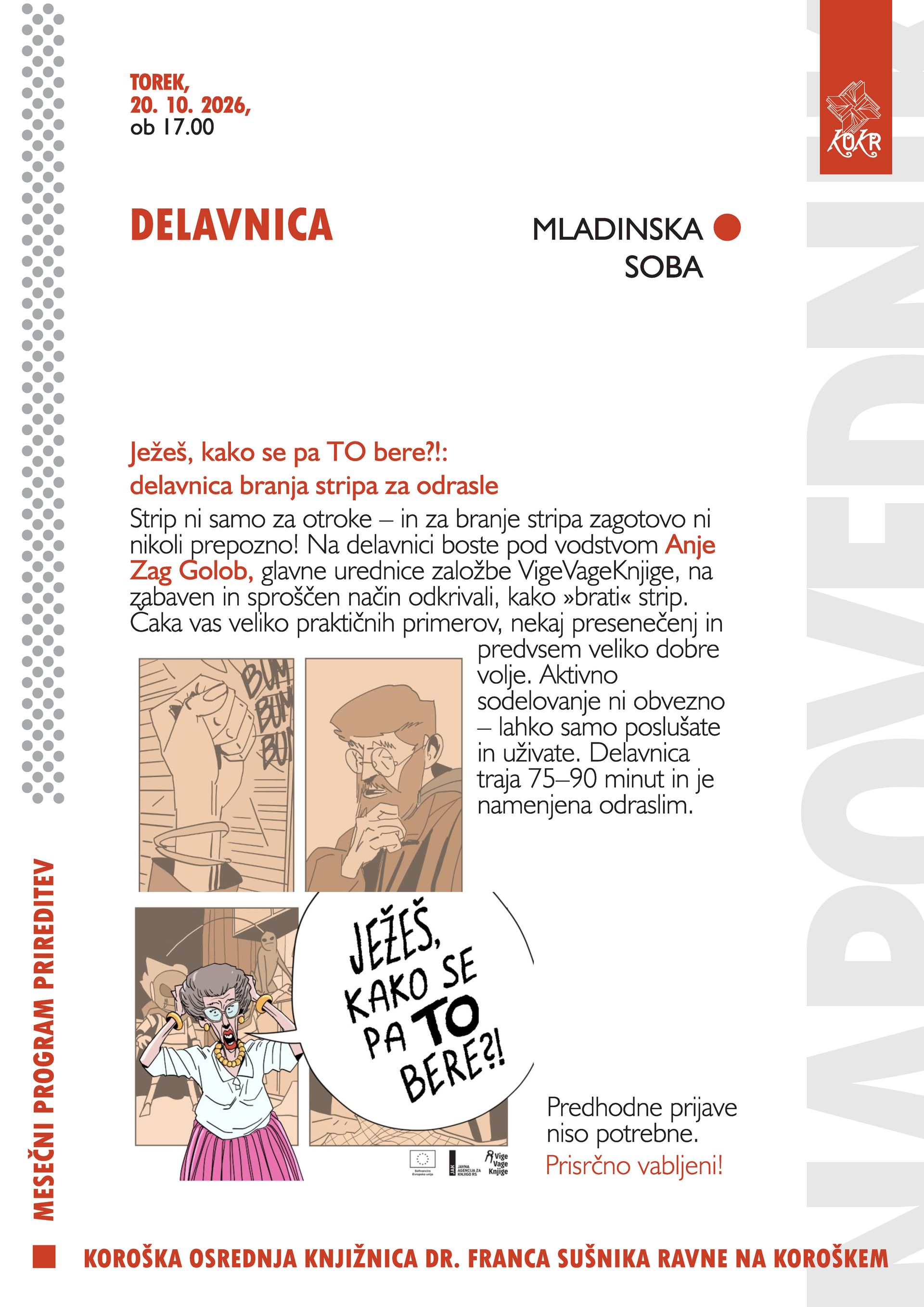 Ježeš, kako se pa TO bere?!: delavnica branja stripa za odrasle