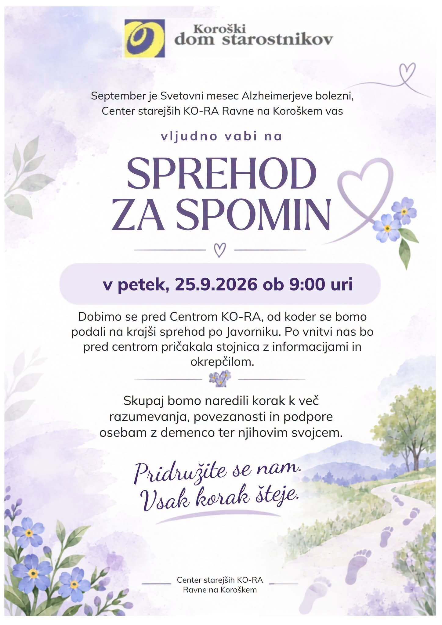 Sprehod za spomin | 25. 9. 2026