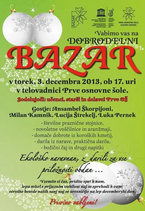 Učenci Prve osnovne šole Slovenj Gradec skupaj z učitelji in starši pripravljajo dobrodelni bazar