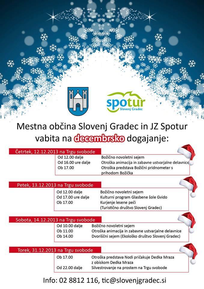 December Slovenj Gradec Decembrsko dogajanje v Slovenj Gradcu