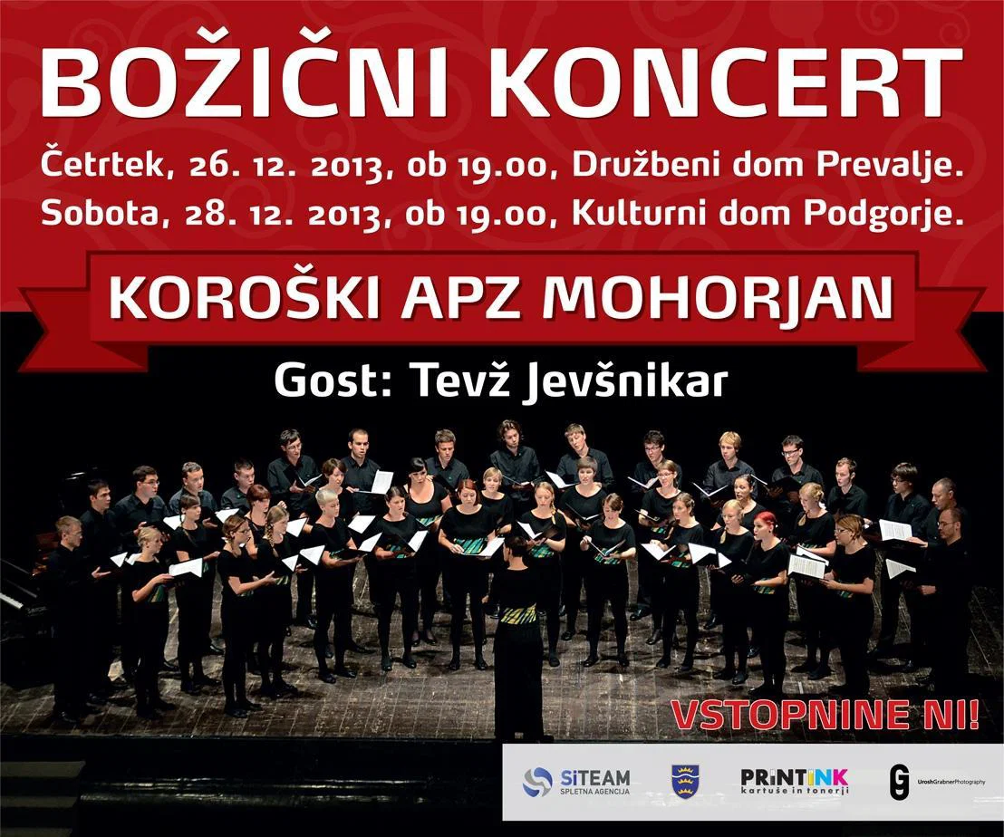 Koroški APZ Mohorjan vabi na Božični koncert