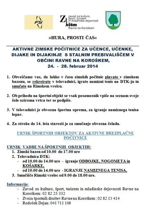 Aktivne zimske počitnice na Ravnah