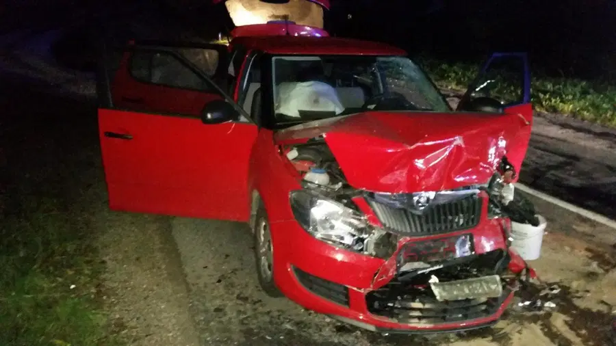 FOTO: Voznica huje, dva otroka lažje poškodovana v prometni nesreči