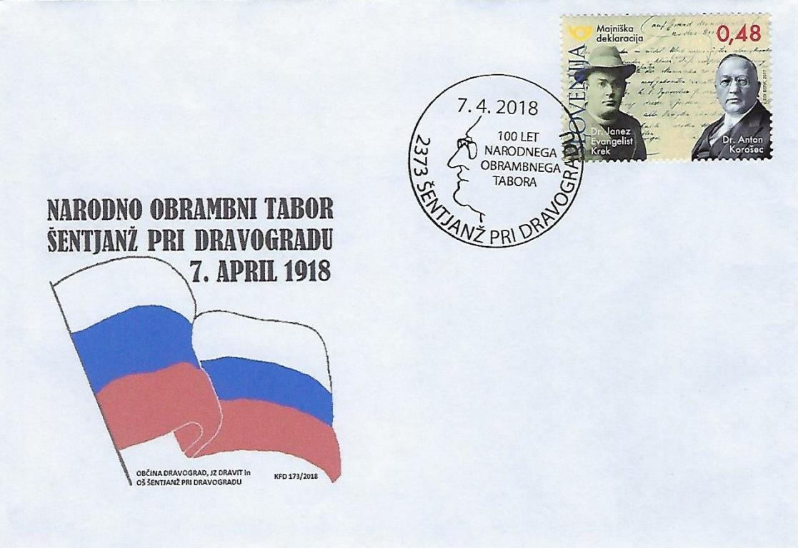 Koroški filatelisti obeležili 100 let Narodnega obrambnega tabora v Šentjanžu