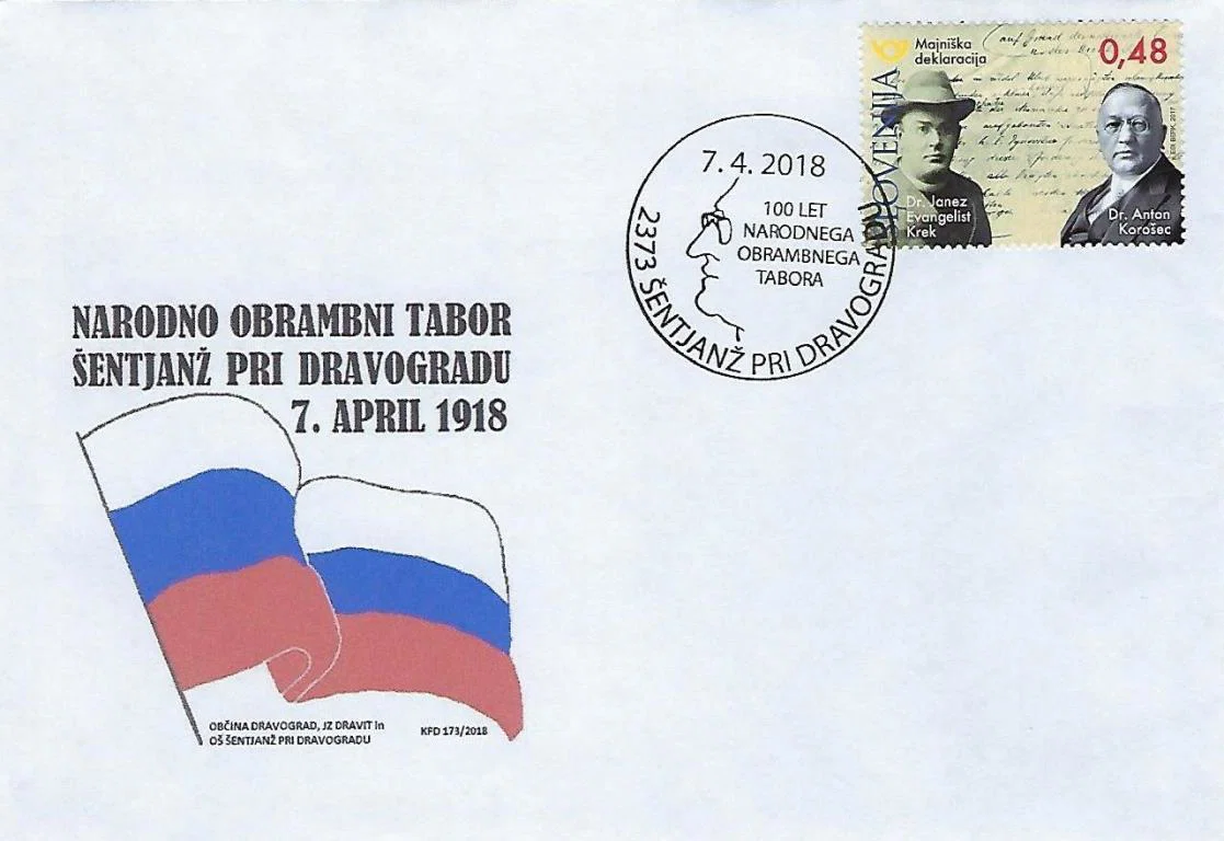 Koroški filatelisti obeležili 100 let Narodnega obrambnega tabora v Šentjanžu