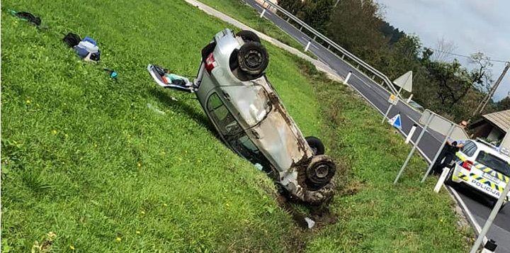 FOTO: V prometni nesreči na relaciji Slovenj Gradec - Mislinja, udeležena 4 vozila