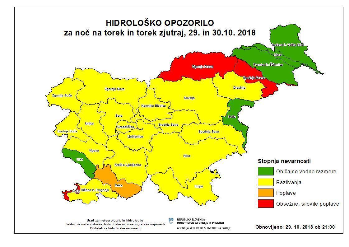 Razglašen rdeč alarm za Koroško