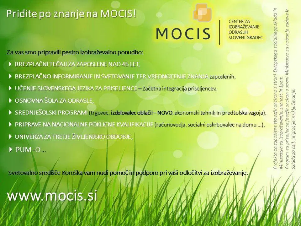 Po znanje na MOCIS