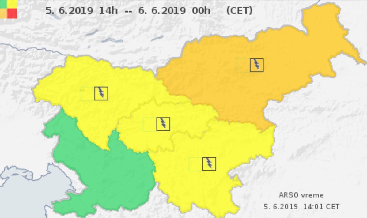 Za Koroško razglašen oranžen alarm