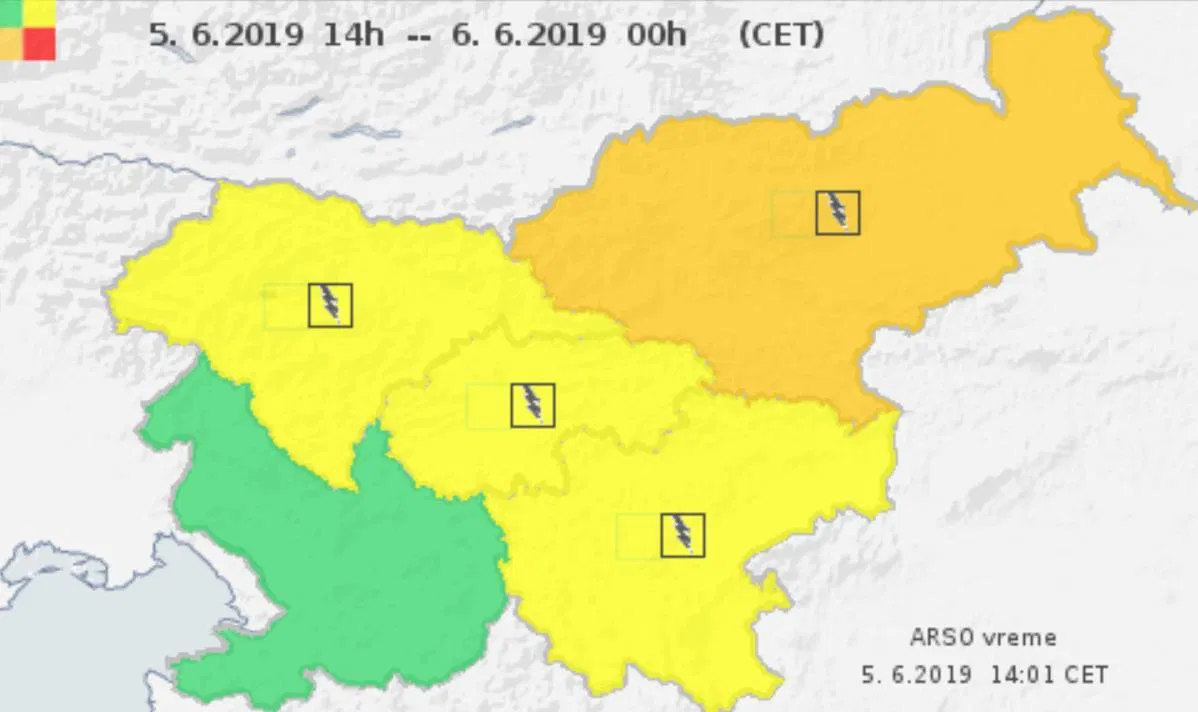Za Koroško razglašen oranžen alarm