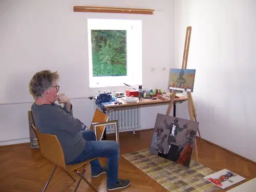 Slikarji iz Slovenije in Avstrije so ustvarjali v Dvorcu Bukovje (FOTO)