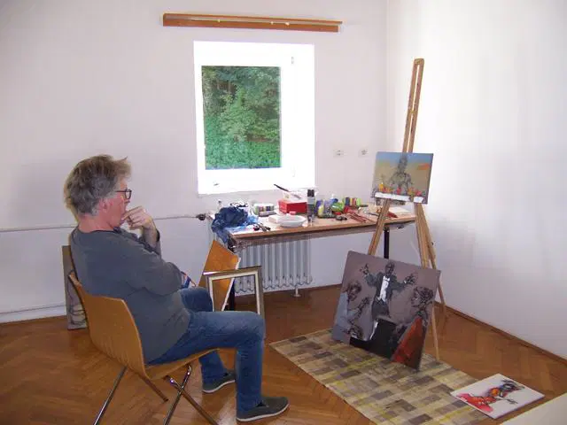 Slikarji iz Slovenije in Avstrije so ustvarjali v Dvorcu Bukovje (FOTO)