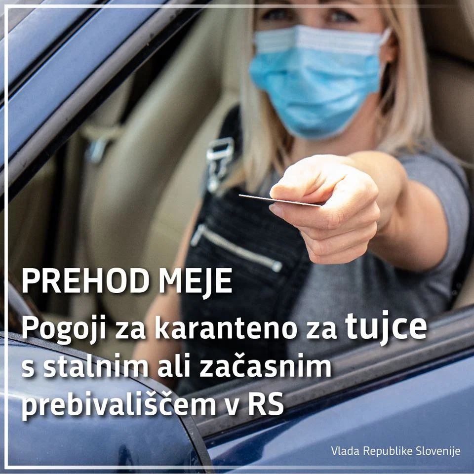 Pogoji za prehod meje in karanteno za tujce s stalnim ali začasnim prebivališčem v RS