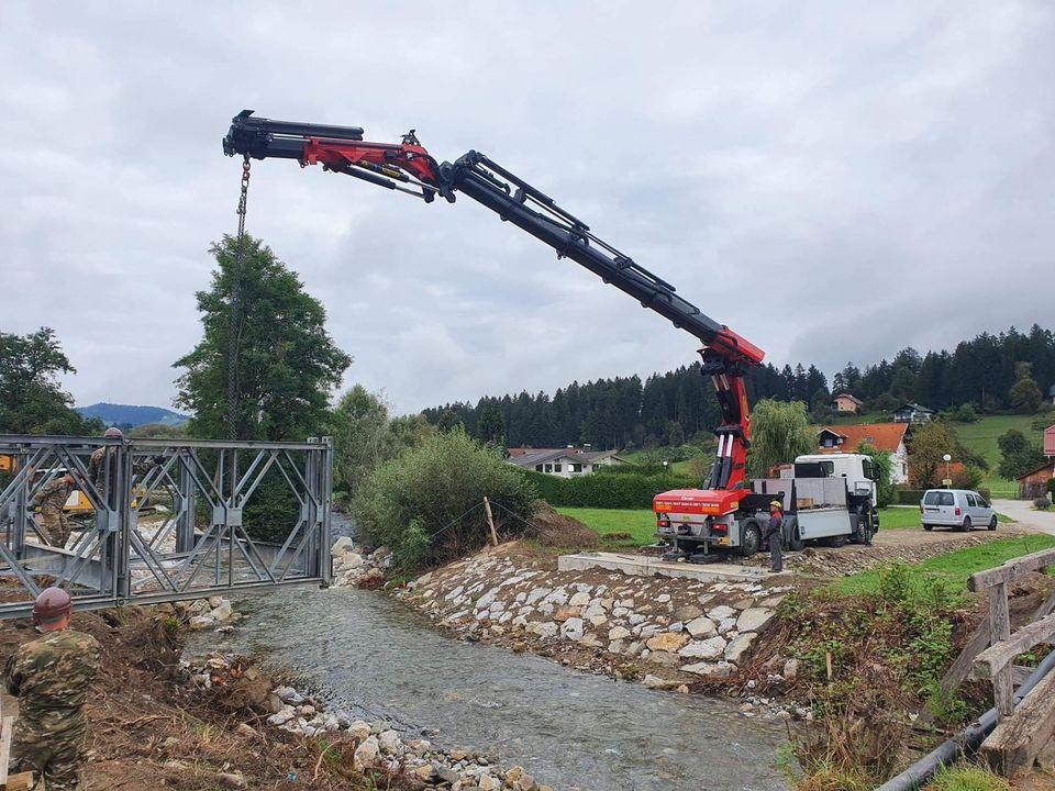 Začetek gradnje mostu čez Mislinjo v Šmartnem