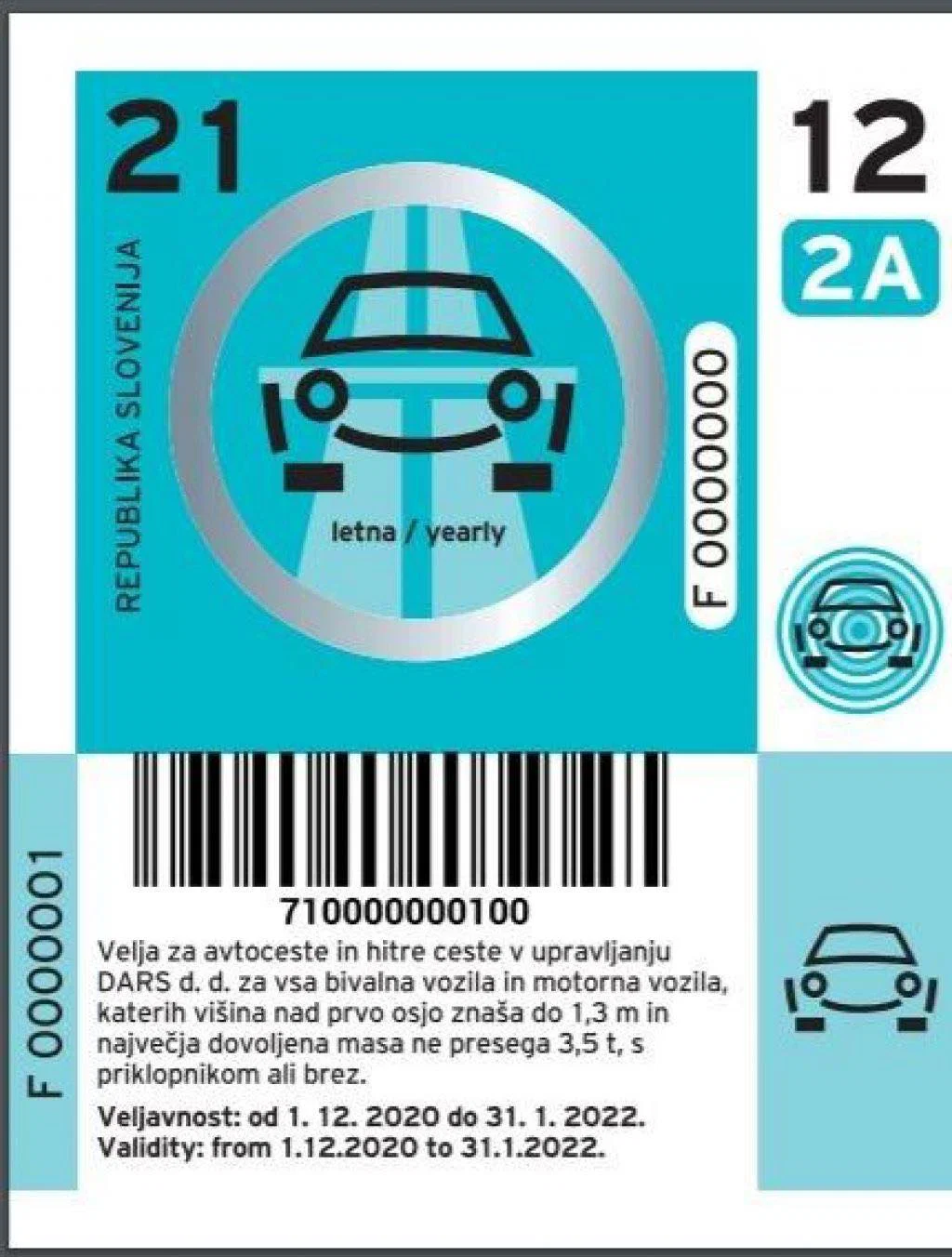 V prodaji vinjete za leto 2021