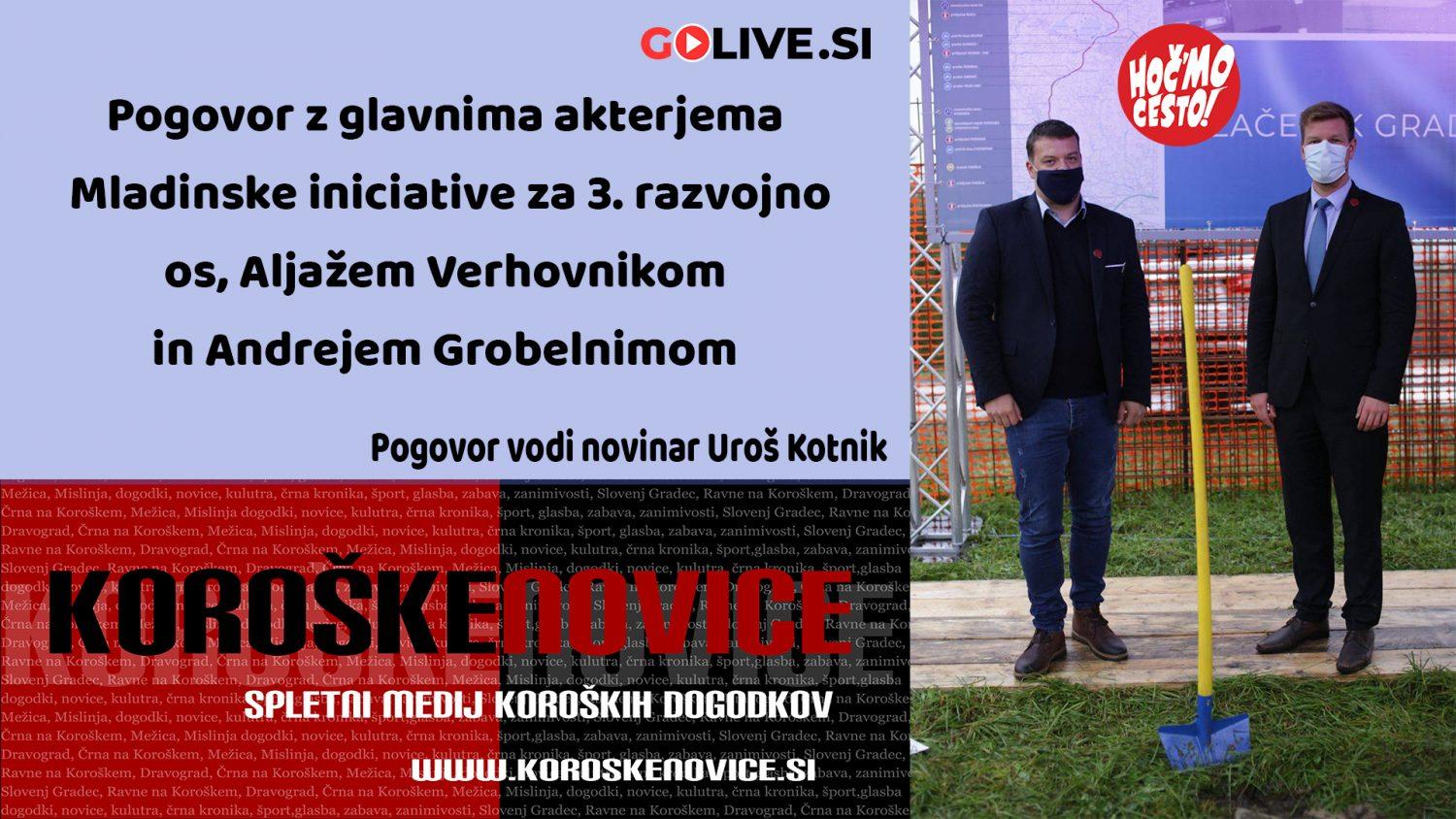 V živo: Pogovor z glavnima akterjema Mladinske iniciative za 3. razvojno os, Aljažem Verhovnikom in Andrejem Grobelnikom