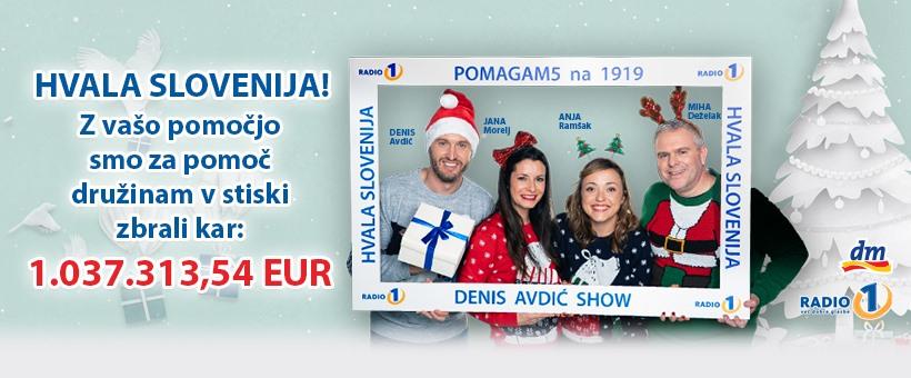 Ekipa Denis Avdić Showa je v 28 urah zbrala rekordnih milijon evrov