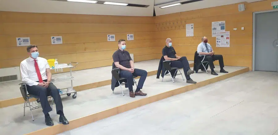 FOTO: Slovenski politični vrh je bil danes cepljen s cepivom AstraZeneca