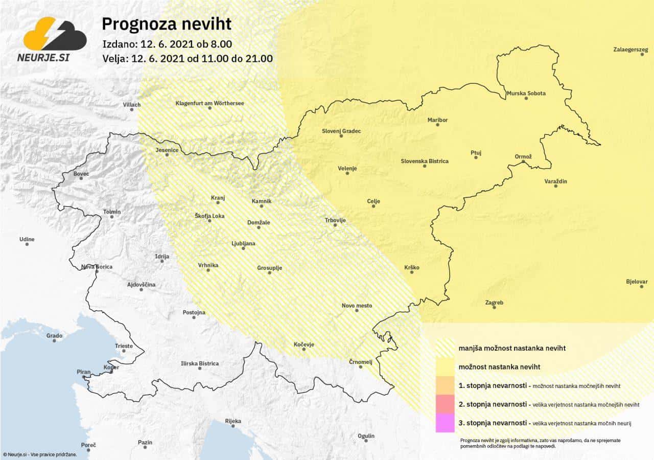 Danes lahko tudi na območju Koroške nastanejo nevihte z močnejšimi nalivi, piše na spletnem portalu Neurje.si. 