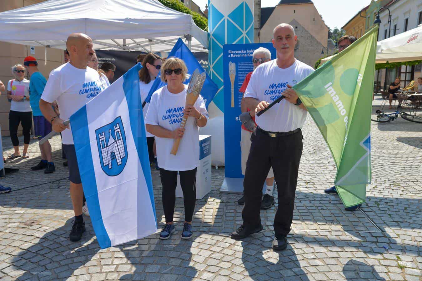 Slovenska bakla na poti od Raven na Koroškem do Tokia danes v Mislinji, Slovenj Gradcu, Ribnici na Pohorju in Podvelki
