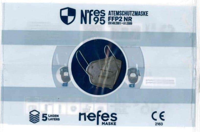 Odpoklic zaščitne maske FPP2 Nefes Maske