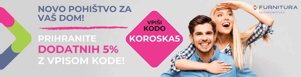 izkoristi 5% popust za nakup pohištva preko spleta
