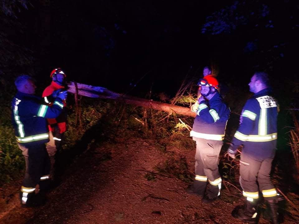 Na Štajerskem in Koroškem v neurju podrta drevesa in razkrita ostrešja