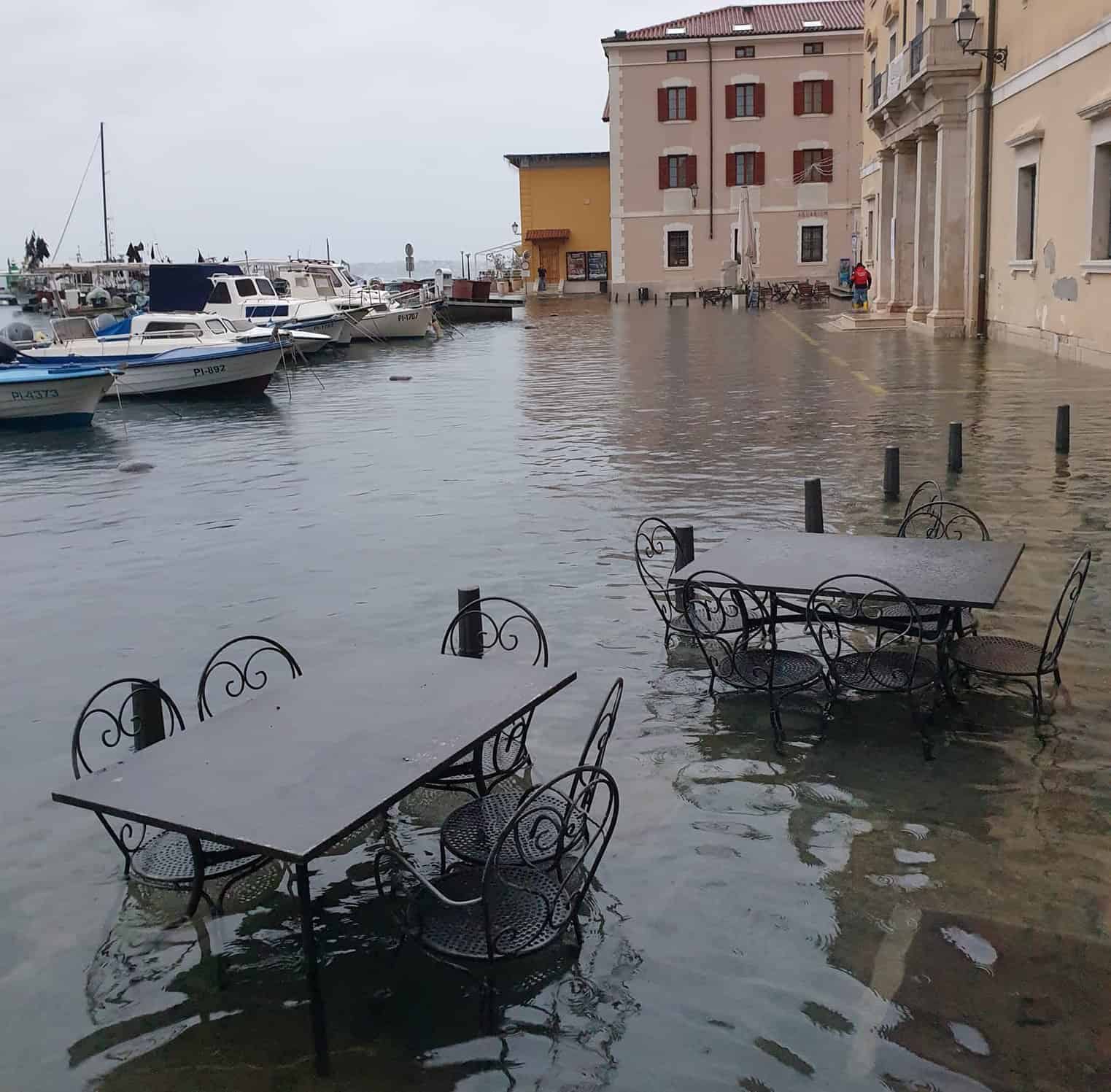 Piran poplavljen podobno kot leta 2019