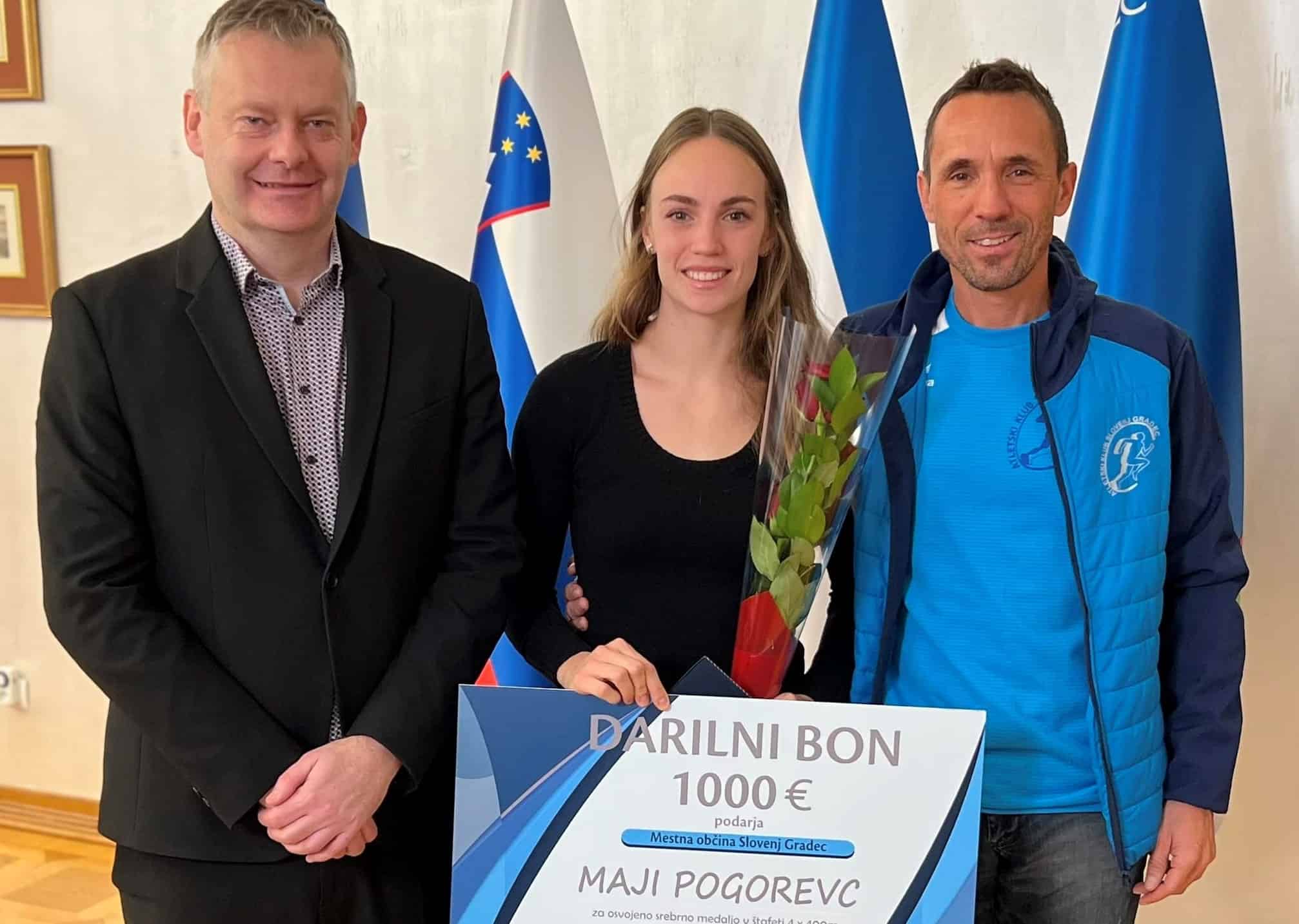 Priznanje MO Slovenj Gradec je prejela atletinja Maja Pogorevc