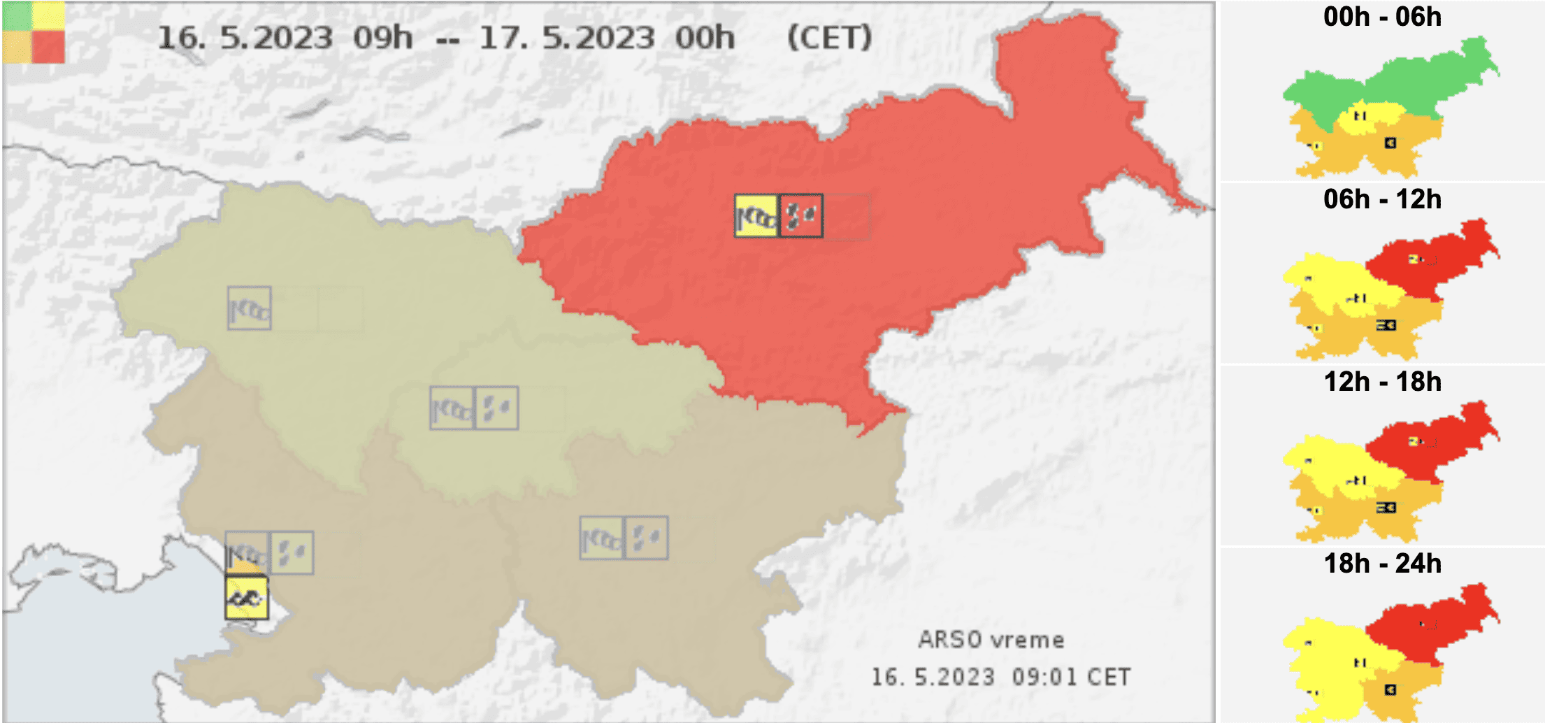 Rdeči alarm za Koroško: Obilne padavine, možnost poplav