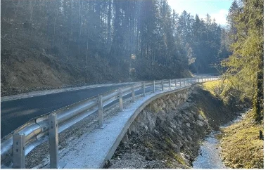 Na Ravnah uspešna sanacija plazu na lokalni cesti Ravne - Šrotnek - Kotlje - Rimski Vrelec