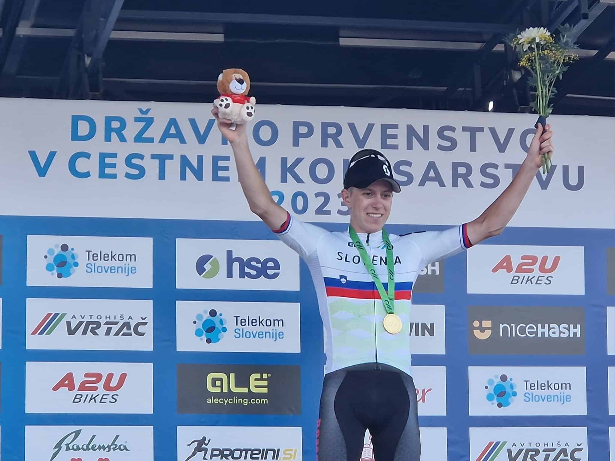 Teo Pečnik s Prevalj postal državni prvak v kategoriji U23 v cestnem kolesarjenju