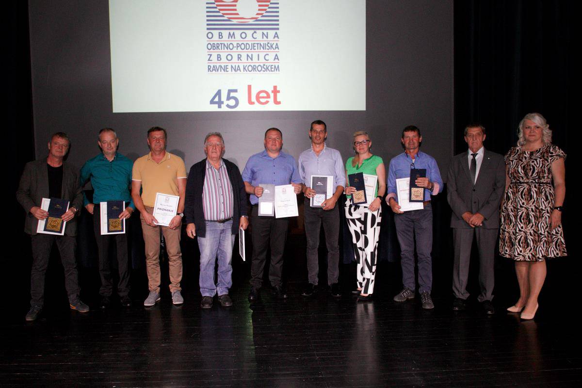 Območna Obrtno - podjetniška zbornica Ravne na Koroškem obeležila častitljiv 45. jubilej