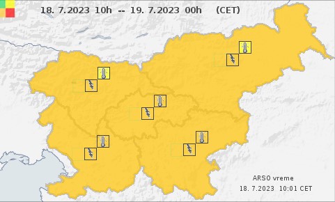 Pozor: ARSO napoveduje povečano verjetnost močnih neviht