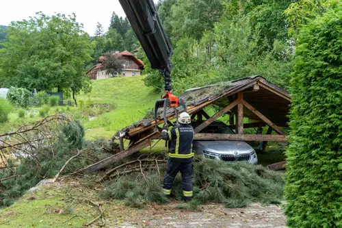 FOTO: Posledice neurja v Pamečah - Trobljah