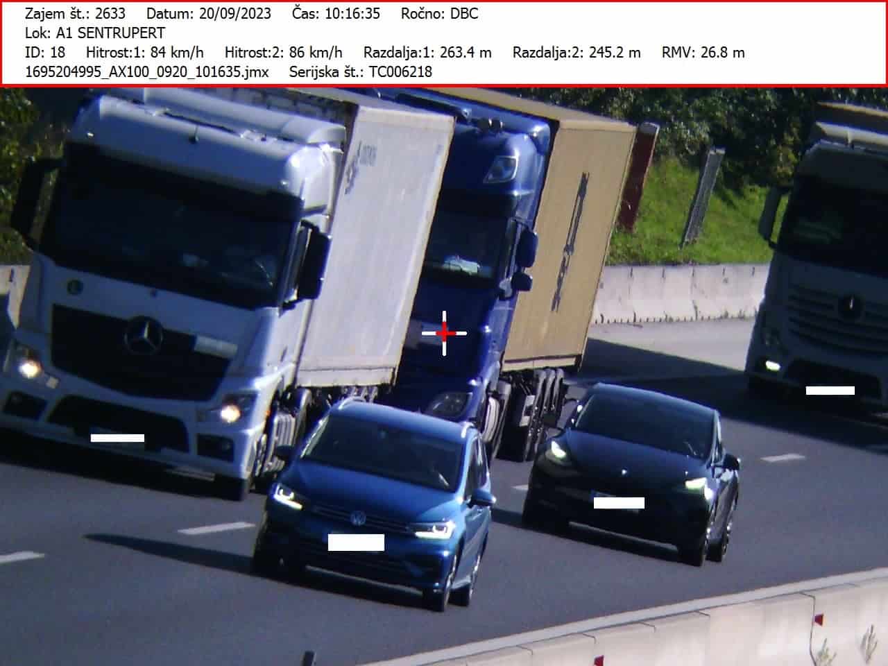 Vožnja na prekratki varnosti razdalji in neprilagojena hitrost - pogost vzrok nesreč na avtocesti