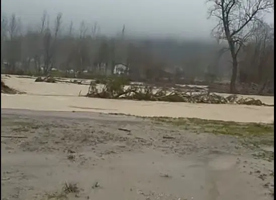 Savinja na območju Mozirja poplavila stanovanjsko hišo