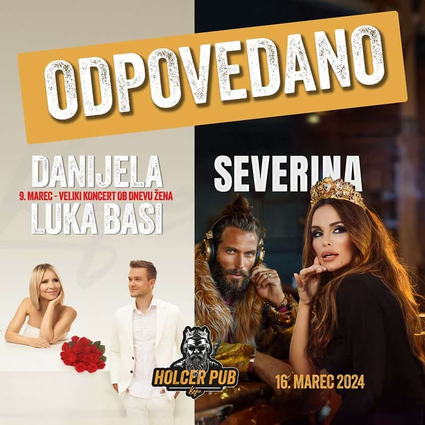 Odpoved koncertov Luke Basija in Severine na Kopah