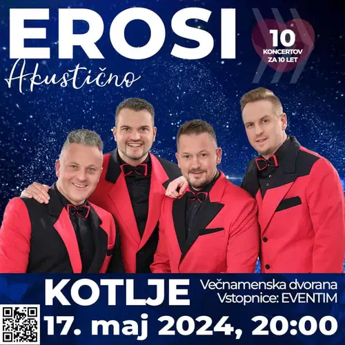 Ob deseti obletnici Erosi prihajajo v Kotlje. Tokrat bodo nastopili akustično