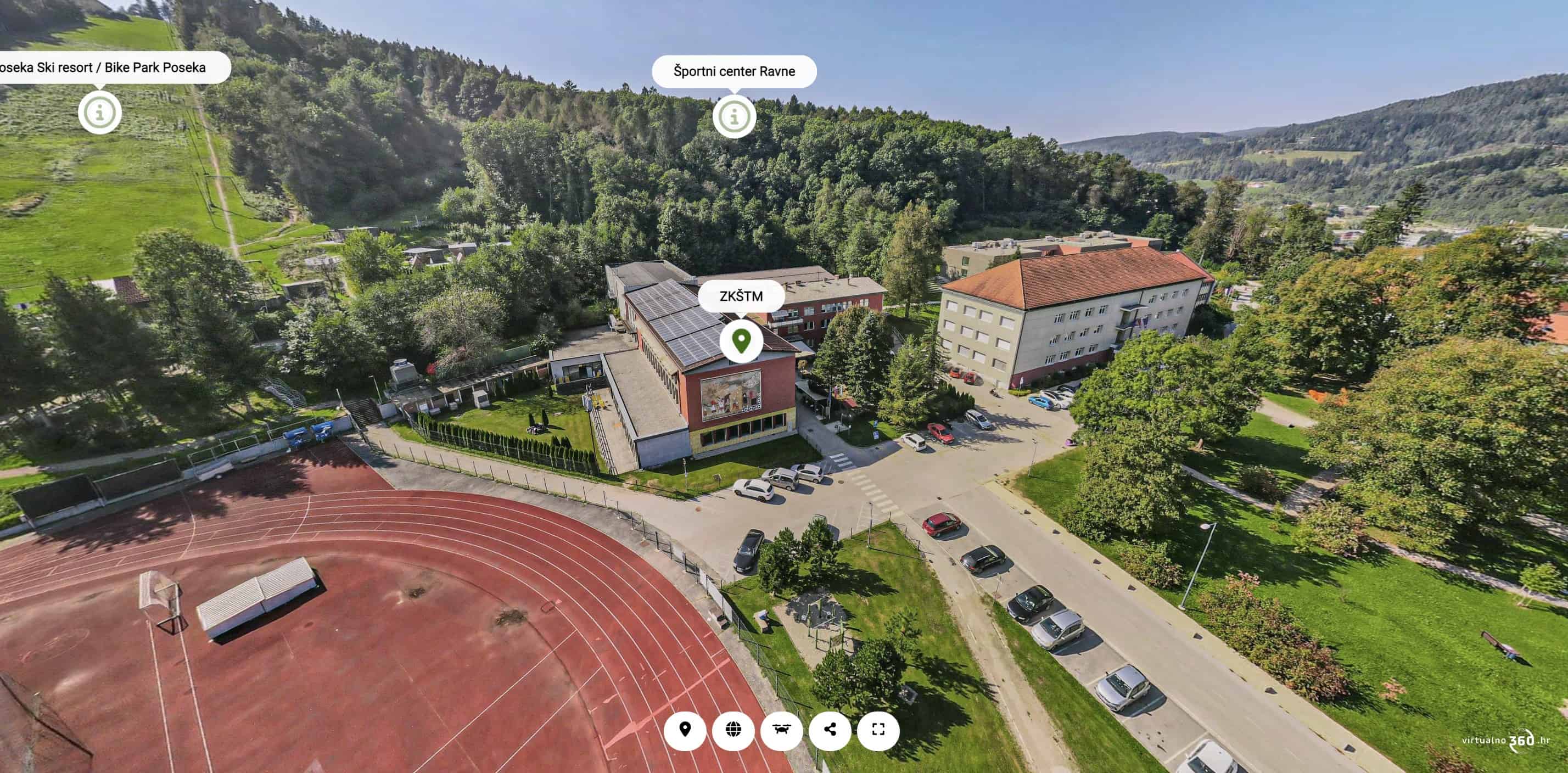 Virtualni sprehod skozi športni park Ravne