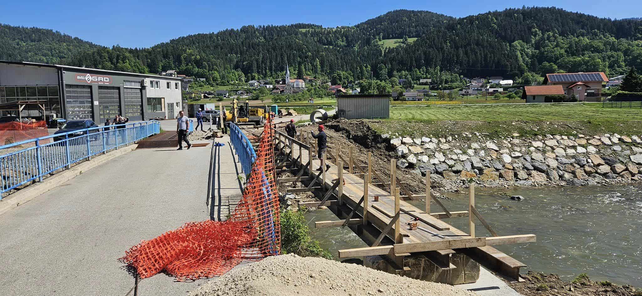 Sanacija mostu Surovina v Pamečah in plazu Artviga v Velunji