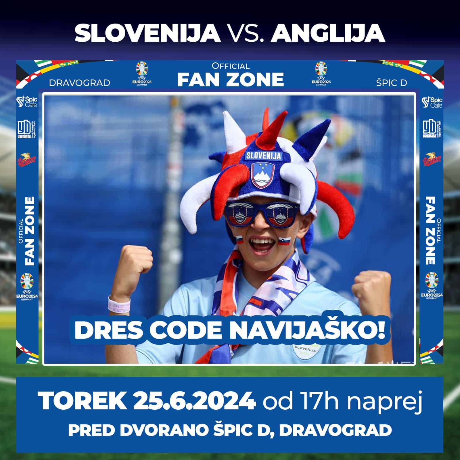 Spremljajte tekmo Slovenija - Anglija na največjem open-air ogledu v Špic Cafeju