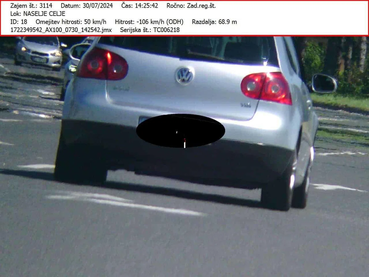 Voznik začetnik v Celju krepko prekoračil hitrost