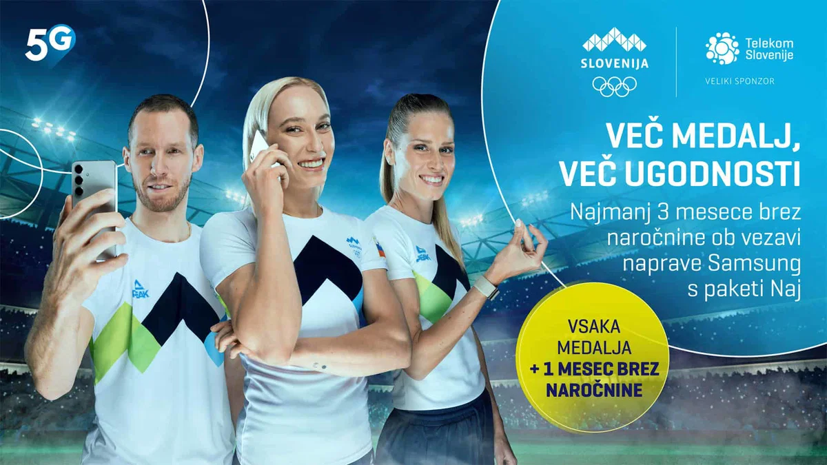 Telekom Slovenije podarja tri mesečne naročnine ter dodatno naročnino za vsako osvojeno olimpijsko medaljo naših športnikov